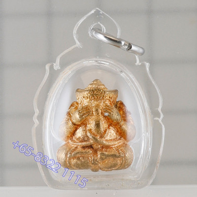LP Hong 2553 Phra PiKaNet Pidta Gold Plated 2cm Wat SuSanThungMon