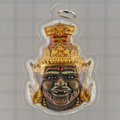 龙普年加持 3 个月佛历2551 ，鲁士，贴金4.8cm 银打固