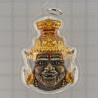 Phra Lersi TaFai 2551 LP Nien Chanted 3 Months, Gold Pasted 4.8cm Silver Takruts