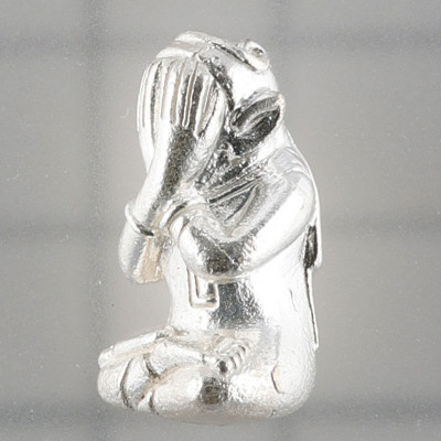 Wat KhaoOr 9 Famous Master Chanted 2557 Phra Pidta Silver 2.2cm