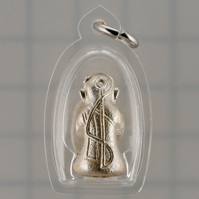 Wat KhaoOr 9 Famous Master Chanted 2557 Phra Pidta Silver 2.2cm