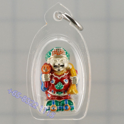 Phra 大黑天财神 ChaoSua 2567 KruBa Chai Ya, Silver Plated Longya 1.9cm
