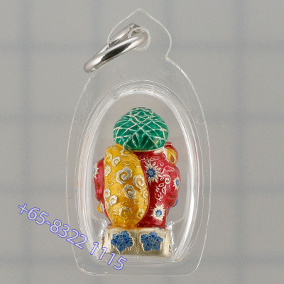 Phra 大黑天财神 ChaoSua 2567 KruBa Chai Ya, Silver Plated Longya 1.9cm
