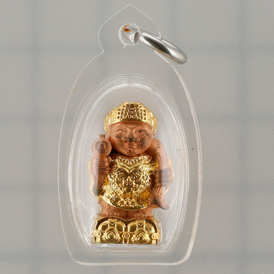 Phra 大黑天财神 ChaoSua 2567 KruBa Chai Ya, Nak Gold Plated 1.9cm