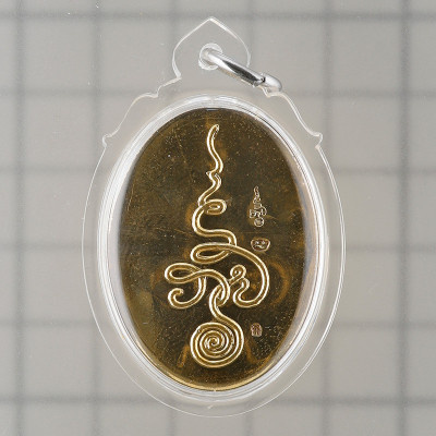 九名僧加持，阿赞康诚，佛历2555龙莆托，理﻿事版镀金小模3.6cm，做 37 套