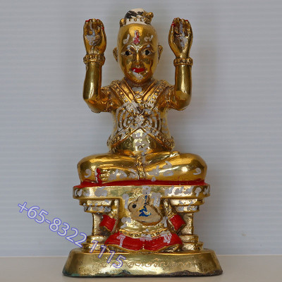 龙莆炎加持，佛历2556古曼童金身14.5cm，手写符...