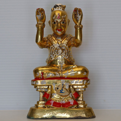 LP Yam 2556 KuManThong Statue 14.5cm Wat Sam Ngam