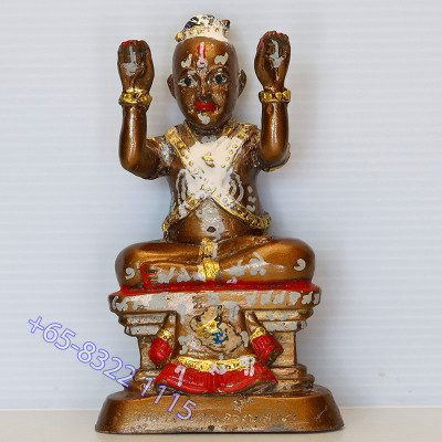 龙莆炎加持，佛历2556古曼童金身14.5cm，手写符...