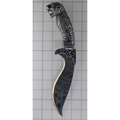 做299支，LP Phorm Wat Ban Suan 佛历2559 老虎灭魔法刀，三宝铜 11.8 cm