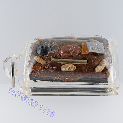 LP Hong 2556 Phra Somdej, Silver Takrut, Hairs, Ruby, Wood 3.8cm
