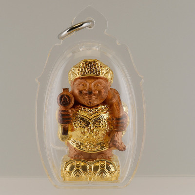 Phra 大黑天财神 ChaoSua 2567 KruBa Chai Ya, Nak Gold Plated 3.5cm