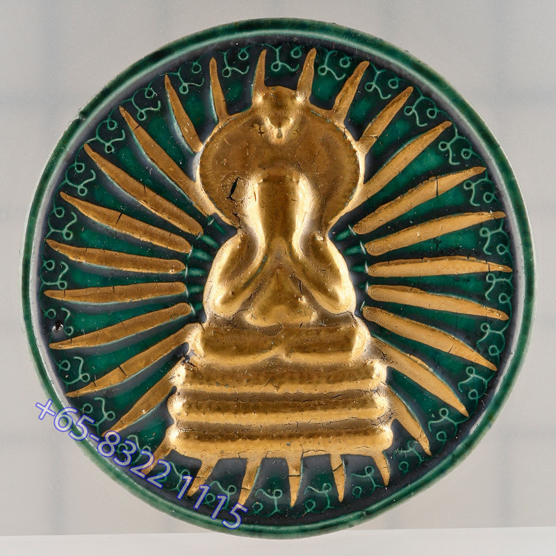 7x Ceremony Ajahn KhunPan B.E.2546 Phra Pidta Gold Plated Ceramic 4.5cm G-Pra Cert