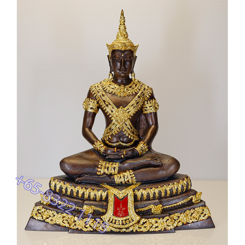 1st Batch Chao Khun Surasak Wat PraDu B.E.2557 LP Phet Gold Pasted Statue 24cm S/n:292
