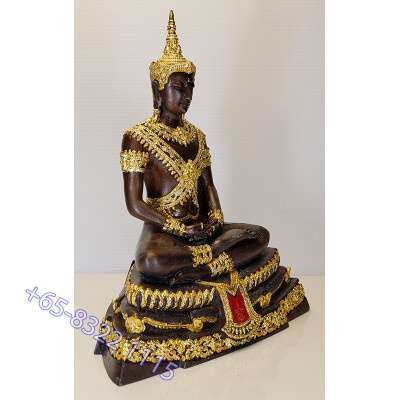 1st Batch Chao Khun Surasak Wat PraDu B.E.2557 LP Phet Gold Pasted Statue 24cm S/n:292