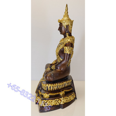 1st Batch Chao Khun Surasak Wat PraDu B.E.2557 LP Phet Gold Pasted Statue 24cm S/n:292