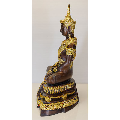 1st Batch Chao Khun Surasak Wat PraDu B.E.2557 LP Phet Gold Pasted Statue 24cm S/n:292