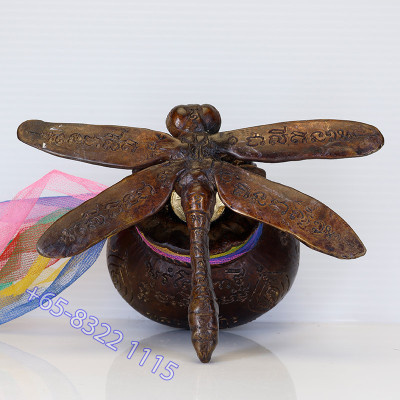 头班，龙婆Chak加持，富裕蜻蜓 & 钱袋金身 9cm，编号：314