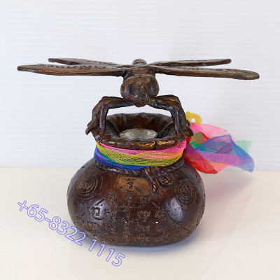 头班，龙婆Chak加持，富裕蜻蜓 & 钱袋金身 9cm，编号：314