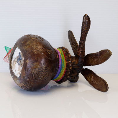 1st Batch LP Chak Wealth Dragonfly & Money Bag Statue Samlit 9cm S/n:314