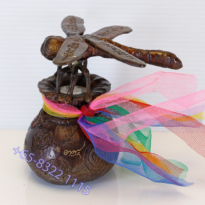 头班，龙婆Chak加持，富裕蜻蜓 & 钱袋金身 9cm，编号：314