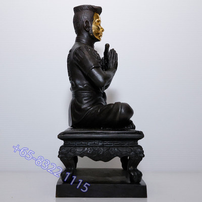 S/n: Made 199 Ajahn Subin 2567 Gold Face Phra KhunPean Statue 25cm