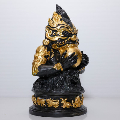 S/n:246 LP Kloy 2555 Phra Rahu Statue Gold Pasted, Takrut Wat PuKowThong