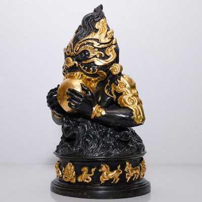 S/n:246 LP Kloy 2555 Phra Rahu Statue Gold Pasted, Takrut Wat PuKowThong