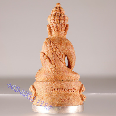 Made 279 Lp Sakorn 2552 Phra Kring Wood Silver Base 5cm S/n:260 Italy Gold Casing