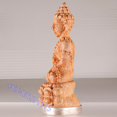 Made 279 Lp Sakorn 2552 Phra Kring Wood Silver Base 5cm S/n:260 Italy Gold Casing