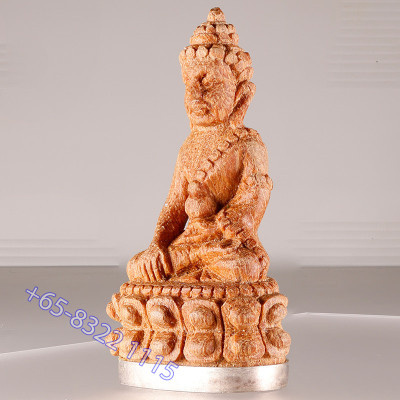 Made 279 Lp Sakorn 2552 Phra Kring Wood Silver Base 5cm S/n:260 Italy Gold Casing