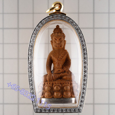 Made 279 Lp Sakorn 2552 Phra Kring Wood Silver Base 5cm...