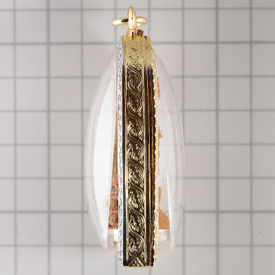 Made 279 Lp Sakorn 2552 Phra Kring Wood Silver Base 5cm S/n:260 Italy Gold Casing