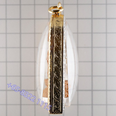 Made 279 Lp Sakorn 2552 Phra Kring Wood Silver Base 5cm S/n:260 Italy Gold Casing