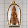 Made 279 Lp Sakorn 2552 Phra Kring Wood Silver Base 5cm S/n:260 Italy Gold Casing