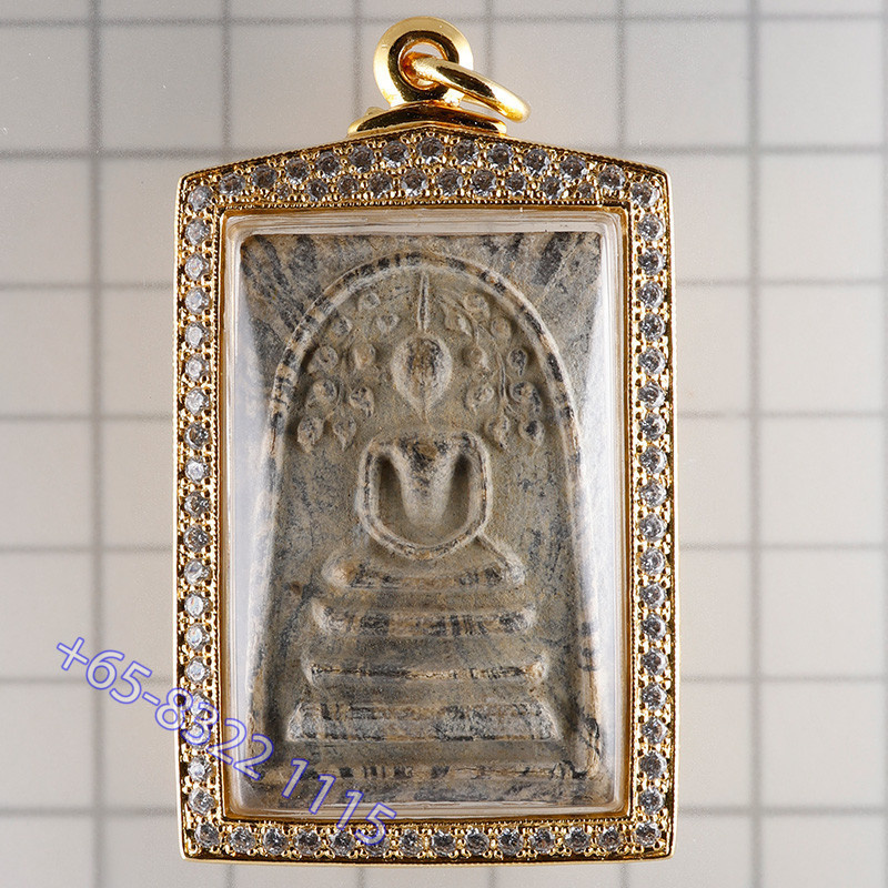 龙婆培佛历2514加持，崇迪佛菩提树，精美条纹，G-Pra 证书，意大利金壳