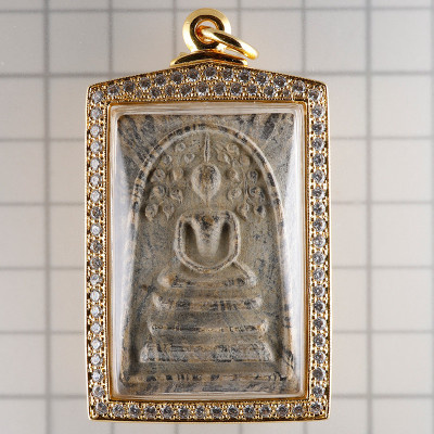 龙婆培佛历2514加持，崇迪佛菩提树，精美条纹，G-Pra 证书，意大利金壳