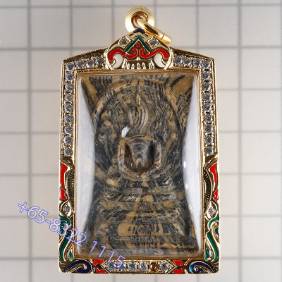 龙婆培佛历2514加持，崇迪佛菩提树，精美条纹，G-Pra 证书，意大利金壳