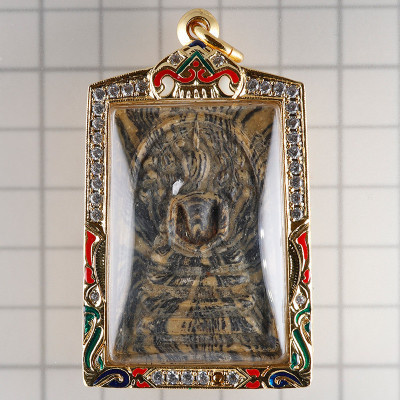 龙婆培佛历2514加持，崇迪佛菩提树，精美条纹，G-Pra 证书，意大利金壳