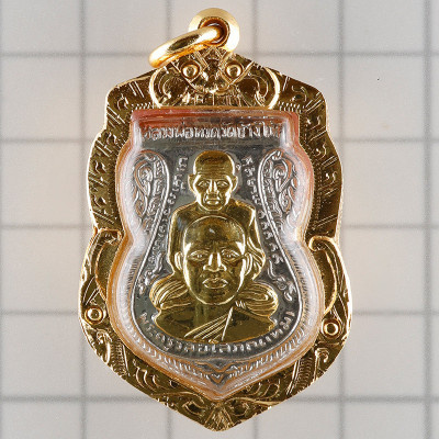 Silver Gold Mask LP Thuad 2558 Wat Chang Hai, G-Pra Cert, Italy Gold Casing