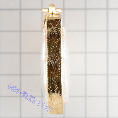 龙婆托银金面佛牌，2558大法会，瓦昌海，G-Pra 认证，意大利金壳