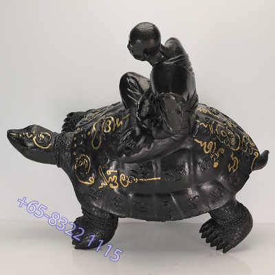 LP Liew 2556 Wealthy Tortoise 7 Inches Base Statue 28cm Wat RaiTangThong