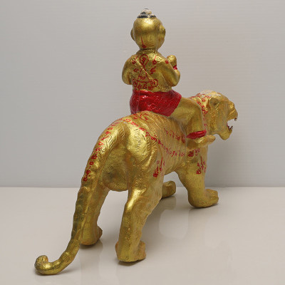 做700尊,编号: 古曼童座虎金身龙莆炎加持,佛历2552,靈童佛寺,手写护身符