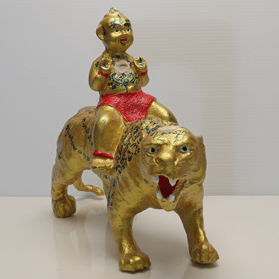 龙莆炎 佛历2552 古曼童 骑 老虎 金身 作 700尊 编号:220 Wat Sam Ngam