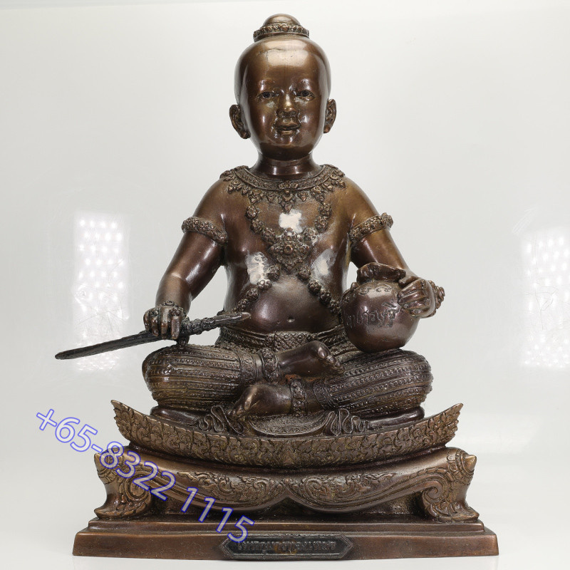 Made 500 S/n:129 LP Hong 2554 Thep Kuman Statue 25cm Money Bag & Sword Version