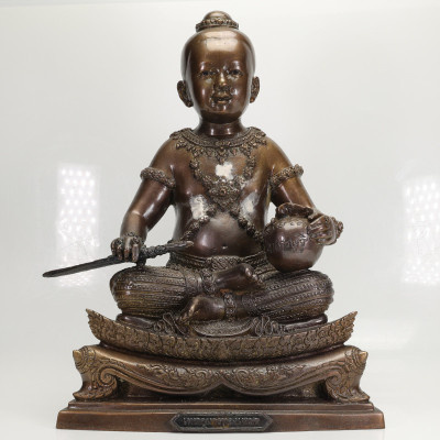 Made 500 S/n:129 LP Hong 2554 Thep Kuman Statue 25cm Money Bag & Sword Version