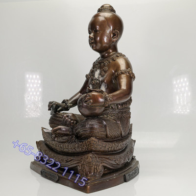 Made 500 S/n:129 LP Hong 2554 Thep Kuman Statue 25cm Money Bag & Sword Version