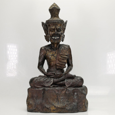 Made 999, LP Kalong 2551 Phra Lersi SerMing Prai Statue Height 26cm, Wat KhaoLam