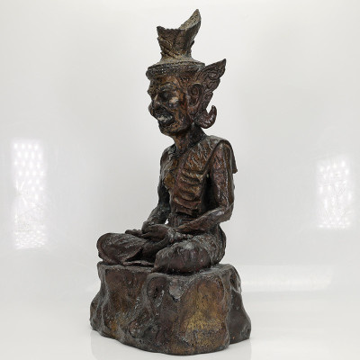 Made 999, LP Kalong 2551 Phra Lersi SerMing Prai Statue Height 26cm, Wat KhaoLam