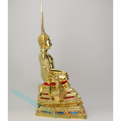 编号:850金納叻佛祖 5寸脚金身，佛历2568，金箔粘贴，高32.5cm