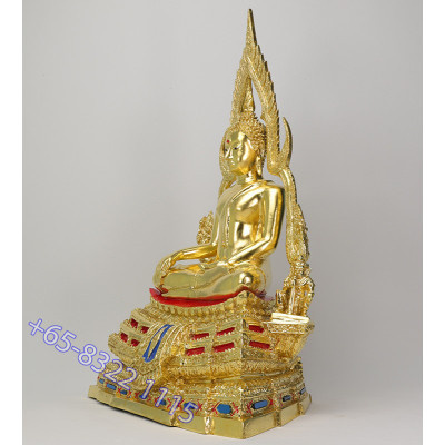 S/n:850 Phra Buddha ChinNaRat 5 Inches Lap Statue, Wat Yai 2568 Gold Leaf Pasted